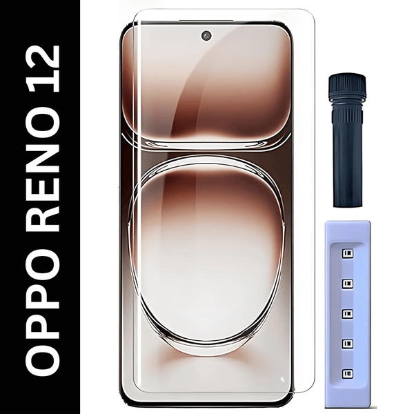 Premium UV Tempered Glass Screen Protector For Oppo Reno 12 - The Hatke