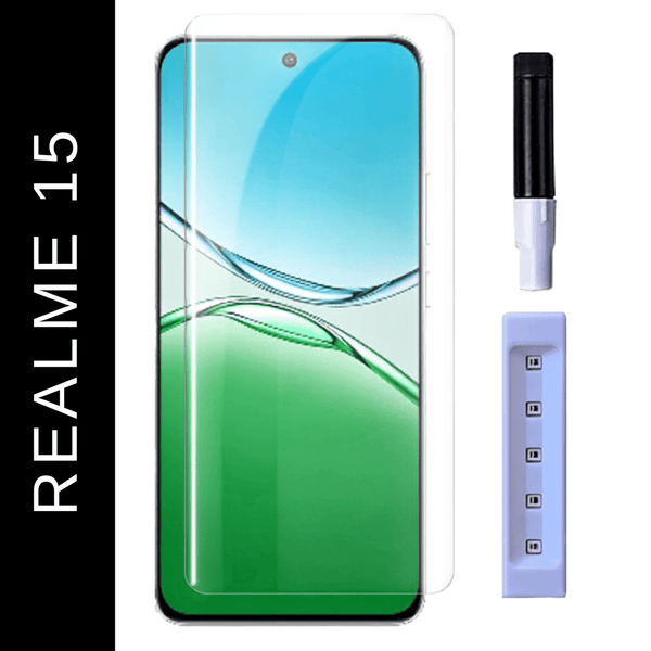 Premium UV Tempered Glass Screen Protector For Realme 15 - The Hatke