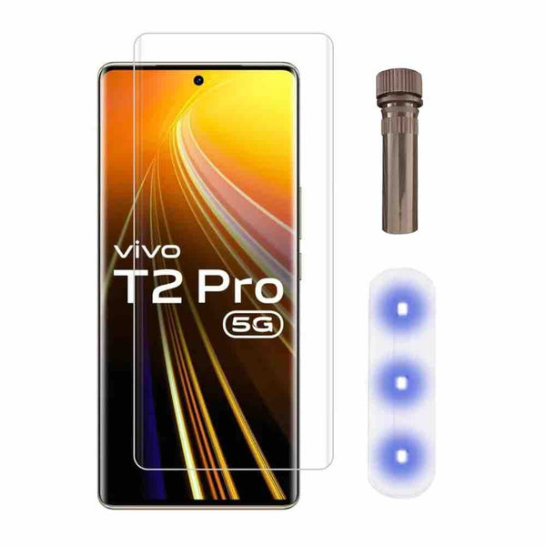 Premium UV Tempered Glass Screen Protector For Vivo T2 Pro - The Hatke