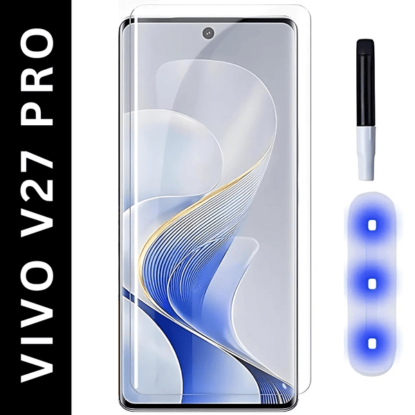 Premium UV Tempered Glass Screen Protector For Vivo V27 Pro - The Hatke