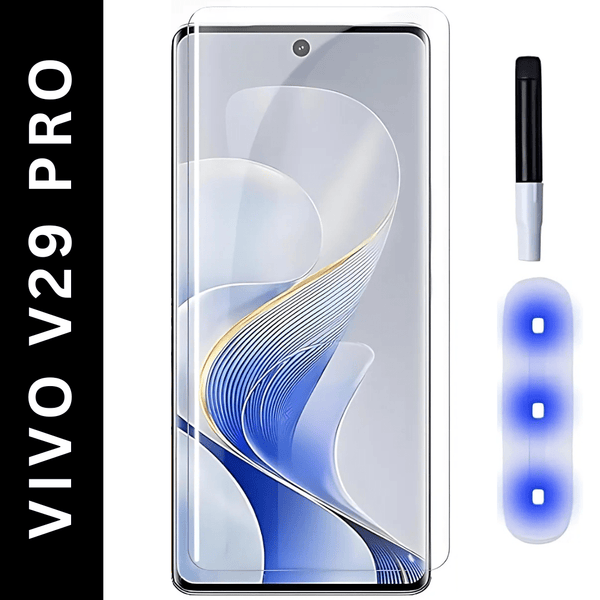 Premium UV Tempered Glass Screen Protector For Vivo V29 Pro - The Hatke