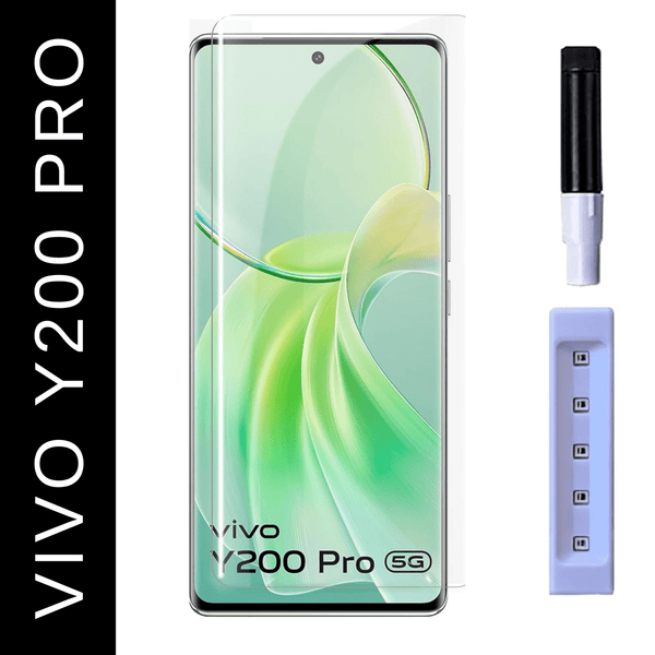 Premium UV Tempered Glass Screen Protector For Vivo Y200 Pro - The Hatke