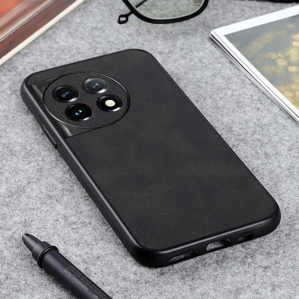 Puloka Black Leather Case for Oneplus 11R - The Hatke