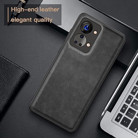 Puloka Black Leather Case for Oneplus Nord 2T - The Hatke