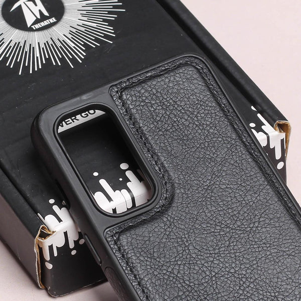 Puloka Black Leather Case for Oneplus Nord CE 2 - The Hatke