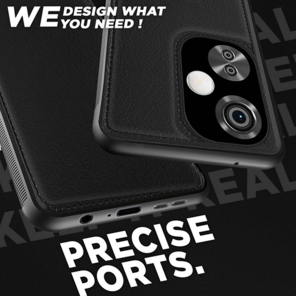 Puloka Black Leather Case for Oneplus Nord CE 3 Lite - The Hatke