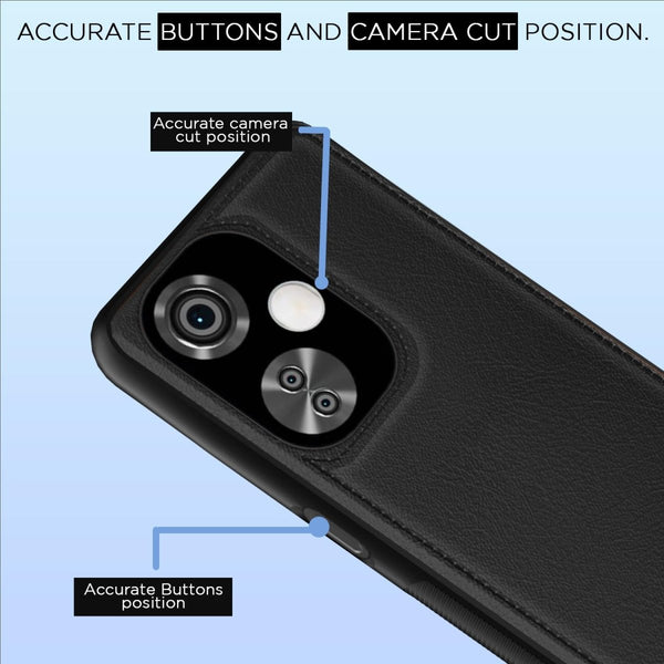 Puloka Black Leather Case for Oneplus Nord CE 3 Lite - The Hatke