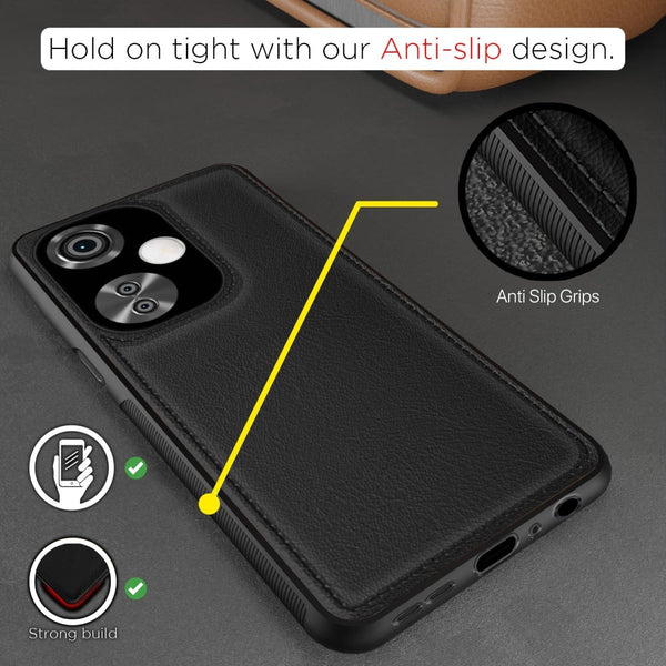 Puloka Black Leather Case for Oneplus Nord CE 3 Lite - The Hatke
