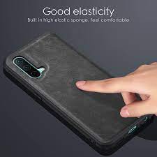 Puloka Black Leather Case for Oneplus Nord CE - The Hatke