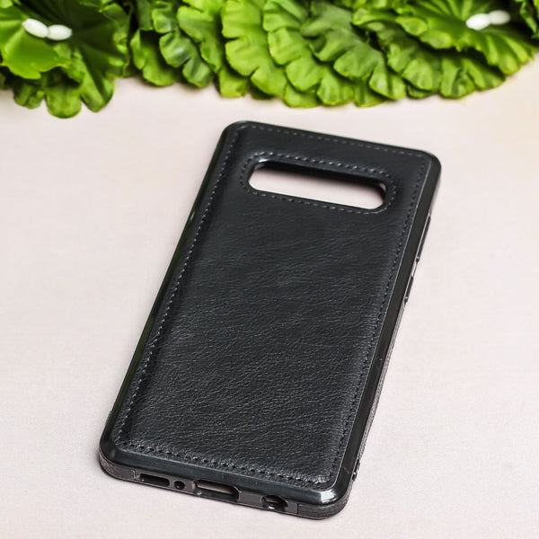 Puloka Black Leather Case for Samsung S10 plus - The Hatke