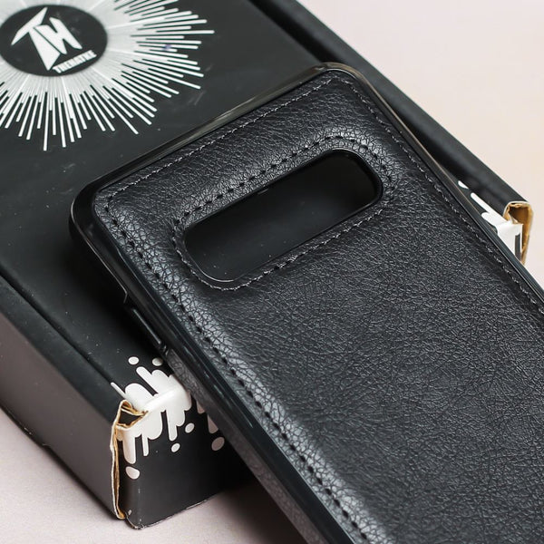 Puloka Black Leather Case for Samsung S10 plus - The Hatke