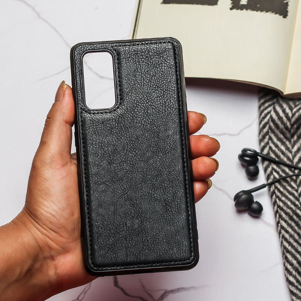 Puloka Black Leather Case for Samsung S20 FE - The Hatke