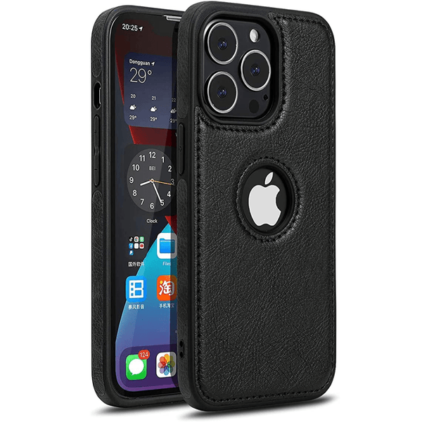 Puloka Black Logo cut Leather silicone case for Apple iPhone 11 Pro max - The Hatke