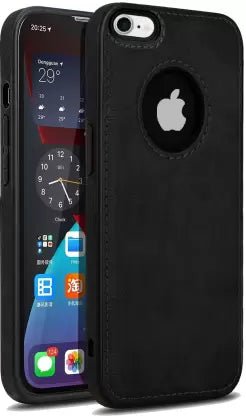 Puloka Black Logo cut Leather silicone case for Apple iphone 6/6s - The Hatke