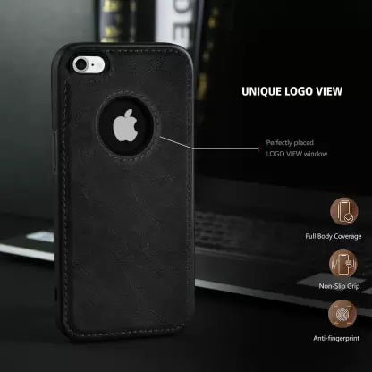 Puloka Black Logo cut Leather silicone case for Apple iphone 6/6s - The Hatke