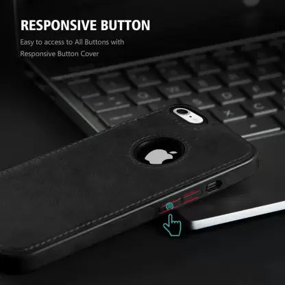 Puloka Black Logo cut Leather silicone case for Apple iphone 6/6s - The Hatke