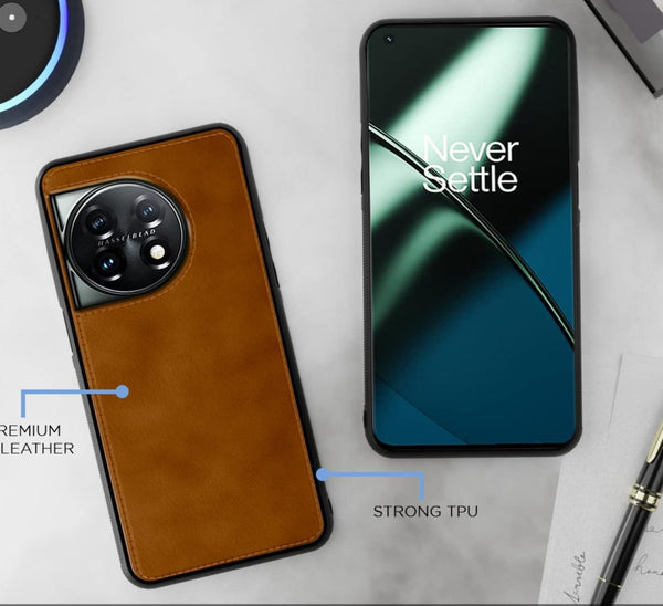 Puloka Brown Leather Case for Oneplus 11R - The Hatke