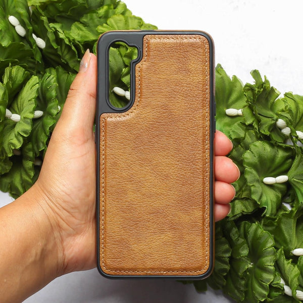 Puloka Brown Leather Case for Oneplus Nord - The Hatke
