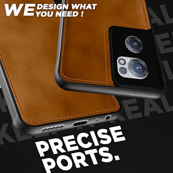 Puloka Brown Leather Case for Oneplus Nord CE 2 - The Hatke
