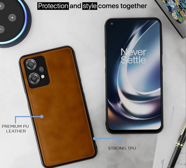 Puloka Brown Leather Case for Oneplus Nord CE 2 Lite - The Hatke