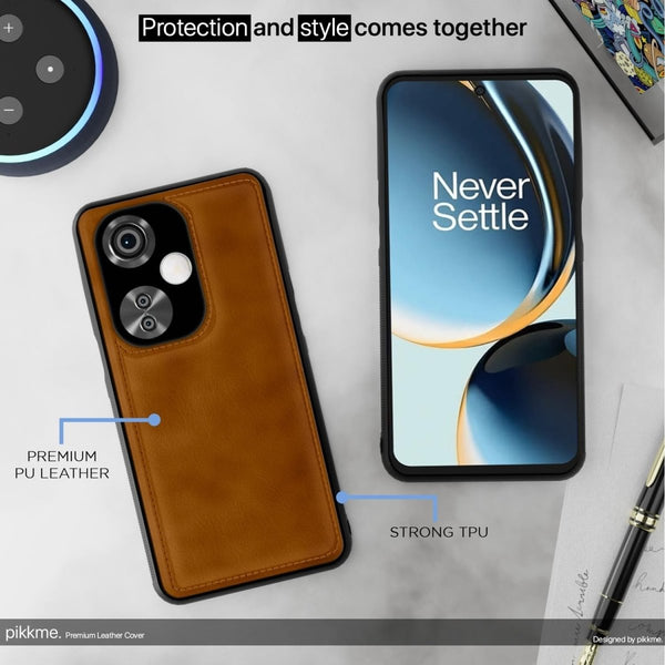 Puloka Brown Leather Case for Oneplus Nord CE 3 Lite - The Hatke