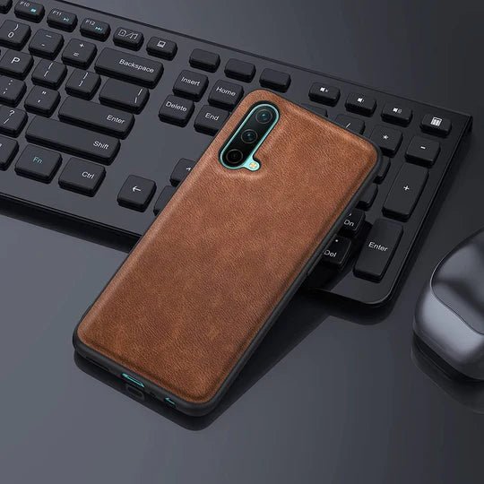 Puloka Brown Leather Case for Oneplus Nord CE - The Hatke