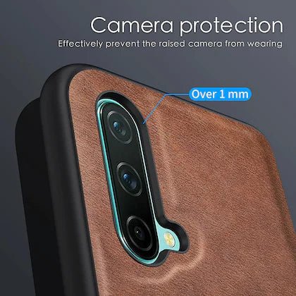 Puloka Brown Leather Case for Oneplus Nord CE - The Hatke