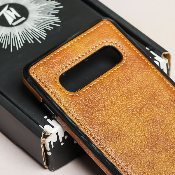 Puloka Brown Leather Case for Samsung S10 plus - The Hatke
