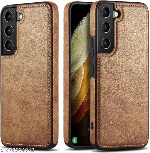 Puloka Brown Leather Case for Samsung S23 Plus - The Hatke