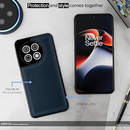Puloka Dark Blue Leather Case for Oneplus 11 - The Hatke