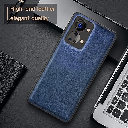 Puloka Dark Blue Leather Case for Oneplus Nord 2T - The Hatke