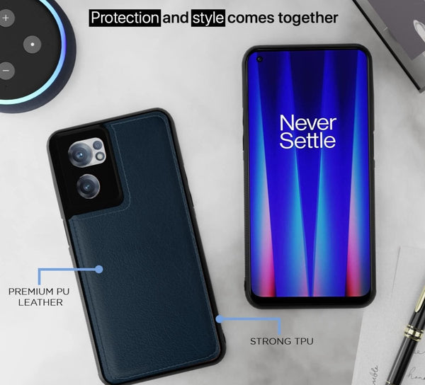 Puloka Dark Blue Leather Case for Oneplus Nord CE 2 - The Hatke