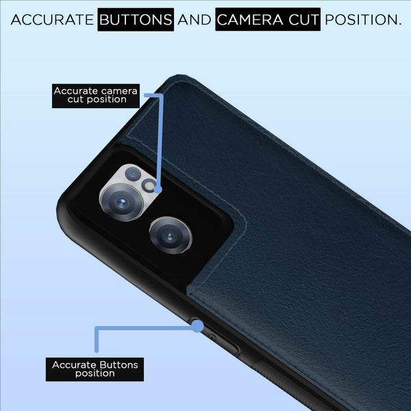 Puloka Dark Blue Leather Case for Oneplus Nord CE 2 - The Hatke