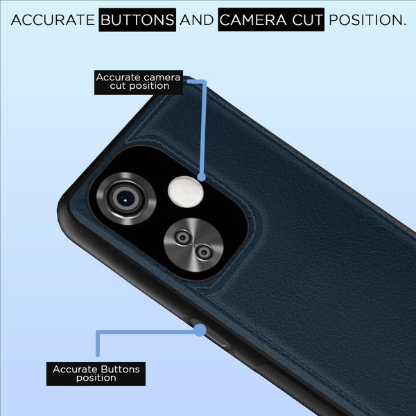 Puloka Dark Blue Leather Case for Oneplus Nord CE 3 Lite - The Hatke