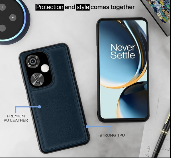 Puloka Dark Blue Leather Case for Oneplus Nord CE 3 Lite - The Hatke