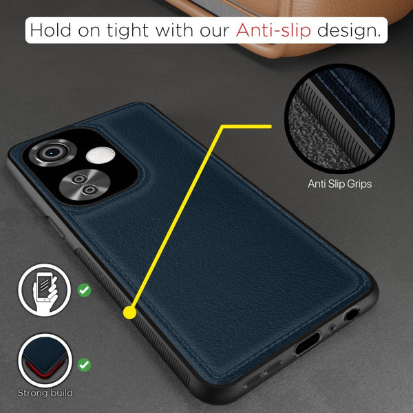 Puloka Dark Blue Leather Case for Oneplus Nord CE 3 Lite - The Hatke