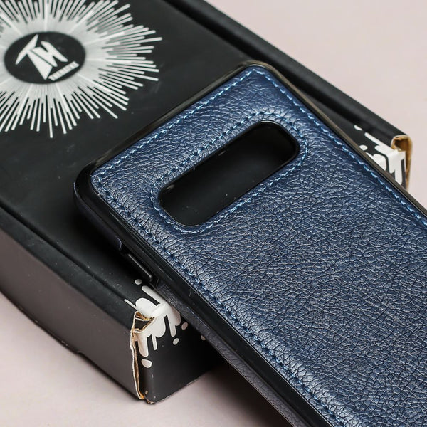 Puloka Dark Blue Leather Case for Samsung S10 plus - The Hatke
