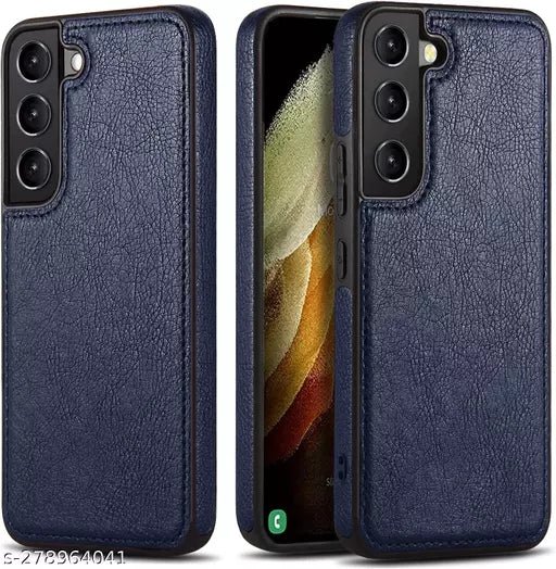 Puloka Dark Blue Leather Case for Samsung S24 - The Hatke