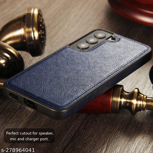 Puloka Dark Blue Leather Case for Samsung S24 - The Hatke