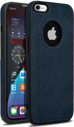 Puloka Dark Blue Logo cut Leather silicone case for Apple iphone 6/6s - The Hatke