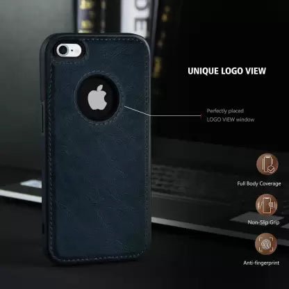 Puloka Dark Blue Logo cut Leather silicone case for Apple iphone 6/6s - The Hatke