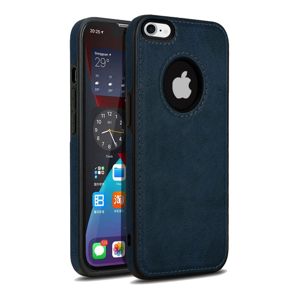 Puloka Dark Blue Logo cut Leather silicone case for Apple iPhone 7 - The Hatke