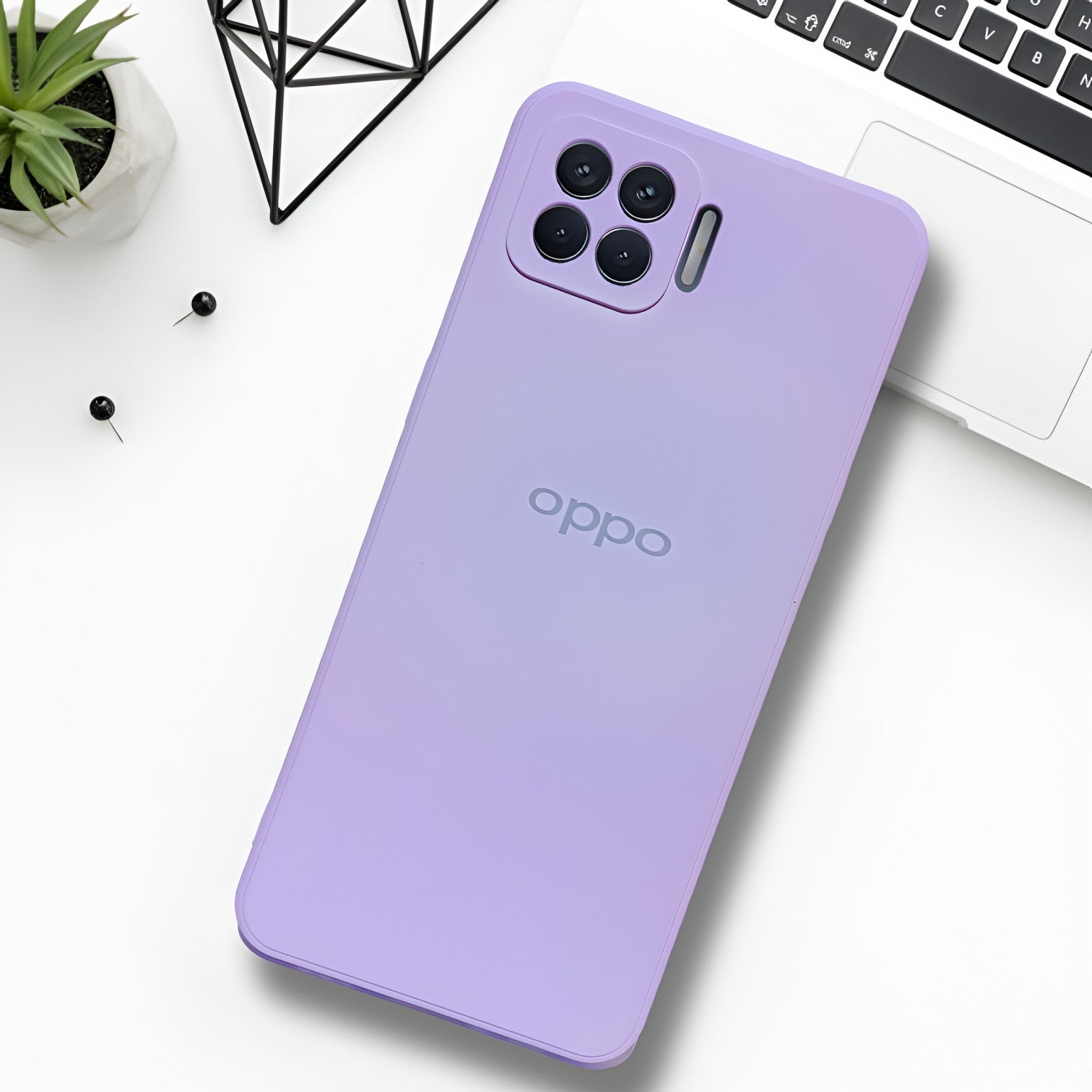 Purple Camera Original Silicone case for Oppo F17 Pro