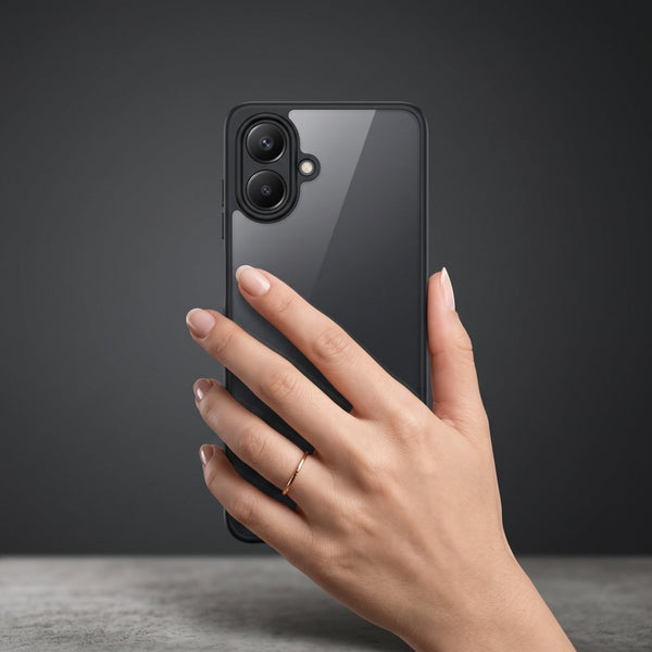 Pureview Black Hybrid Shockproof Silicone Case for Samsung A07 - The Hatke