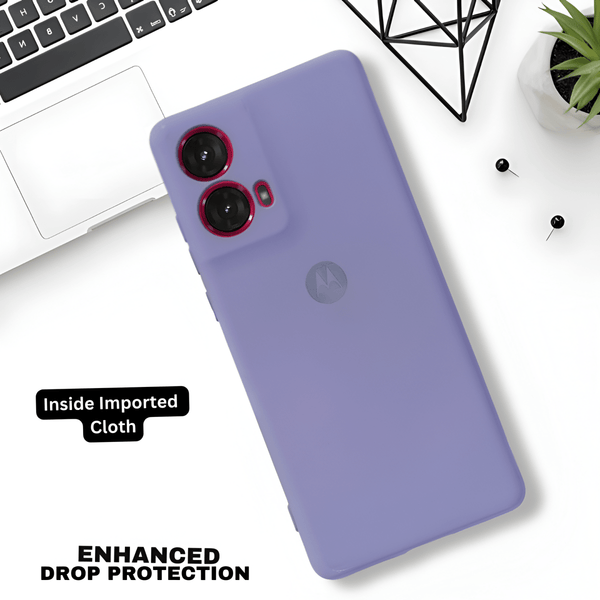 Purple Camera Original Silicone case for Motorola Edge 50 Fusion - The Hatke