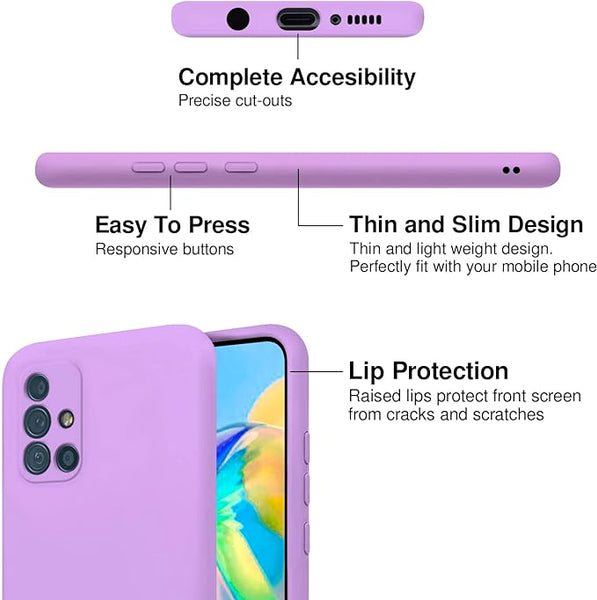 Purple Camera Original Silicone Case for Samsung A51 - The Hatke