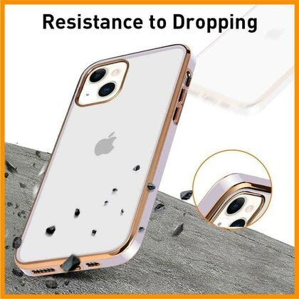 Purple Electroplated Transparent Case for Apple iphone 14 - The Hatke