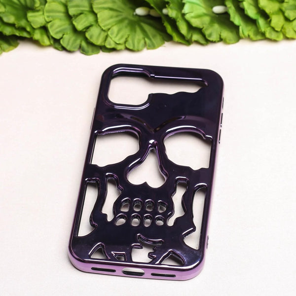 Purple Hollow Skull Design Silicone case for Apple iphone 12 - The Hatke