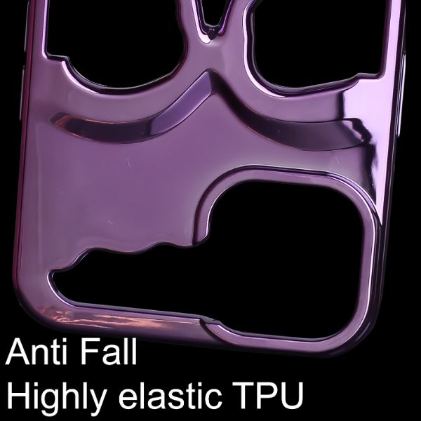 Purple Hollow Skull Design Silicone case for Apple iphone 14 Plus - The Hatke