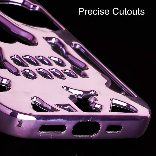 Purple Hollow Skull Design Silicone case for Apple iphone 14 Plus - The Hatke
